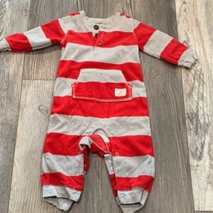 Carters Striped Red and Gray Kids One Piece